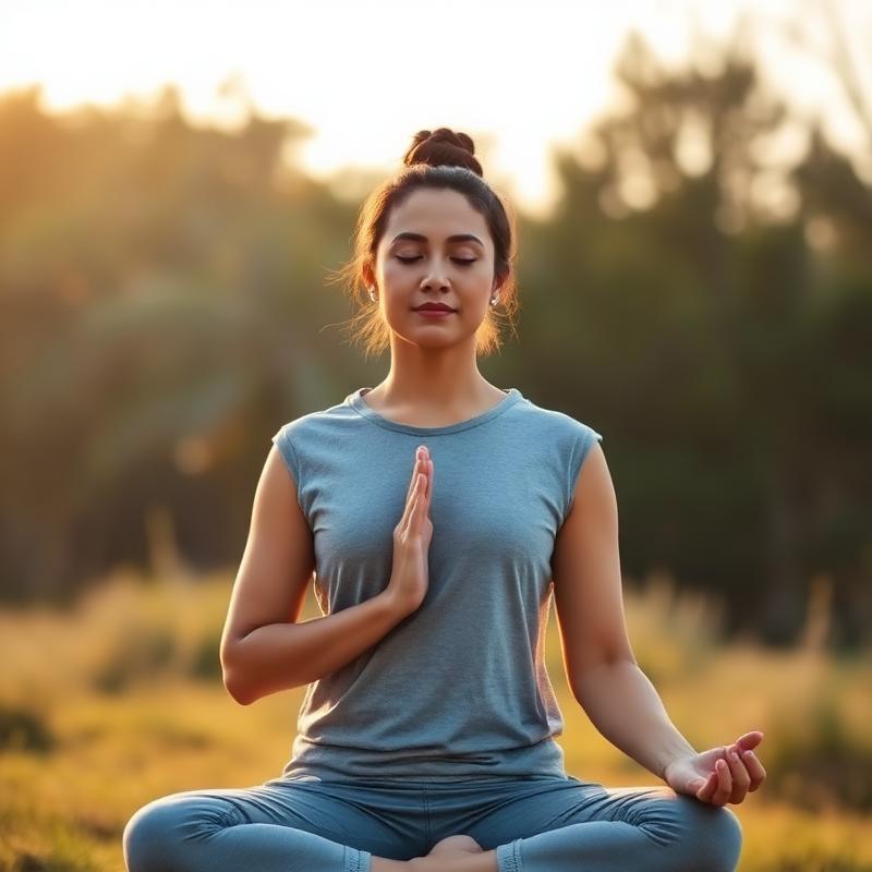 Person in peaceful morning meditation